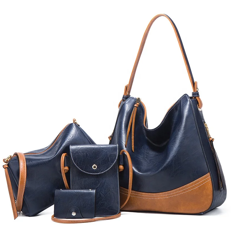 FS8871 Simple color matching portable handbag fashion trend large capacity three piece new diagonal soft picture mother bag