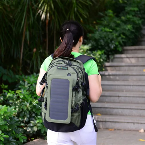 Camping Hiking Solar Backpack Solar Panel Charge Emergency Power Supply 5V Digital Devices Sports Leisure Backpack