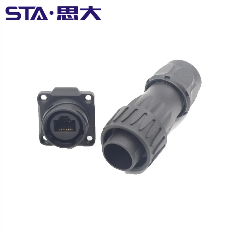 Ethernet 8 Pin RJ45 водонепроницаемый разъем IP67 Мужской Женский DC сплиттер кабель круговые разъемы