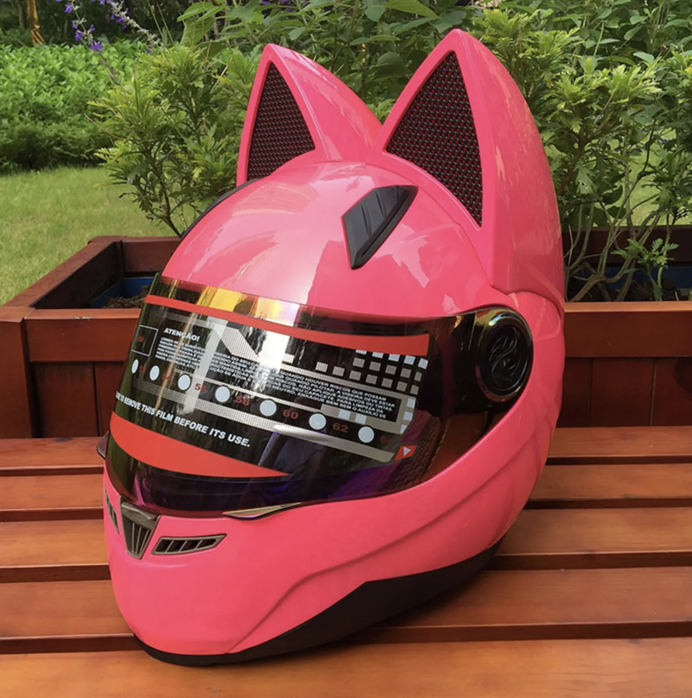2020 NEW pink Cat head Motorcycle  helmet for sale