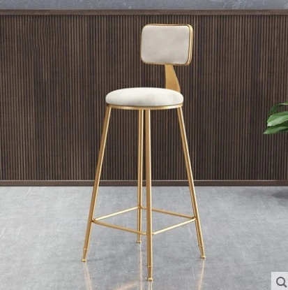 Light luxury front desk coffee restaurant casual bar chair backrest high stool