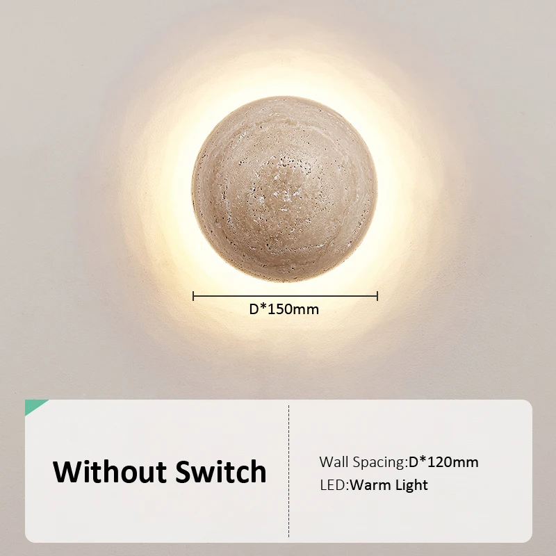 Modern Yellow Natural Black Lampe Lampadaire Natural Travertine Stone Lamp Travertine Wall Sconce Travertine Sconce