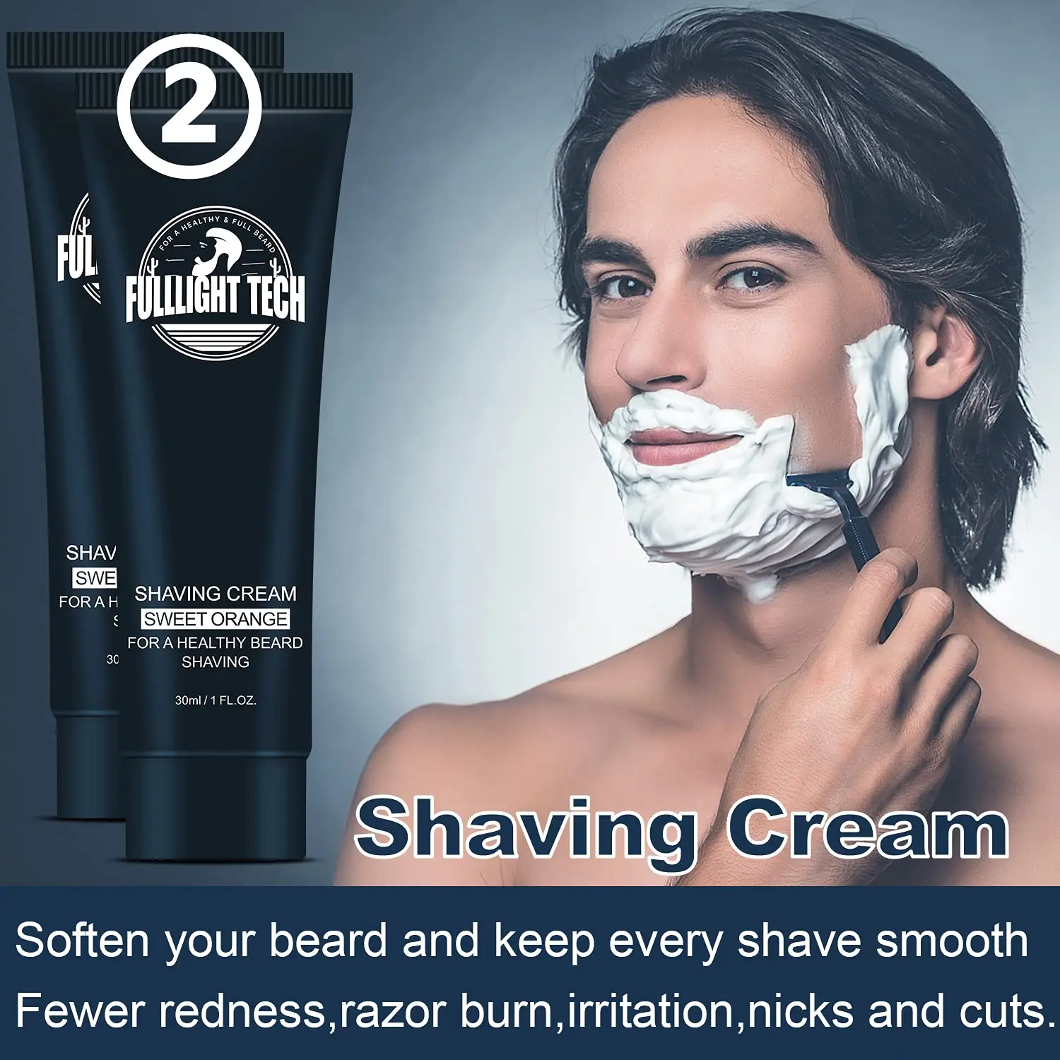 OEM Beard Products Kit Set Sandalwood Handmade Natural Soften Skin Beard Pre Shave Oil Cream Gel After Balm Men Beard Soap Bar