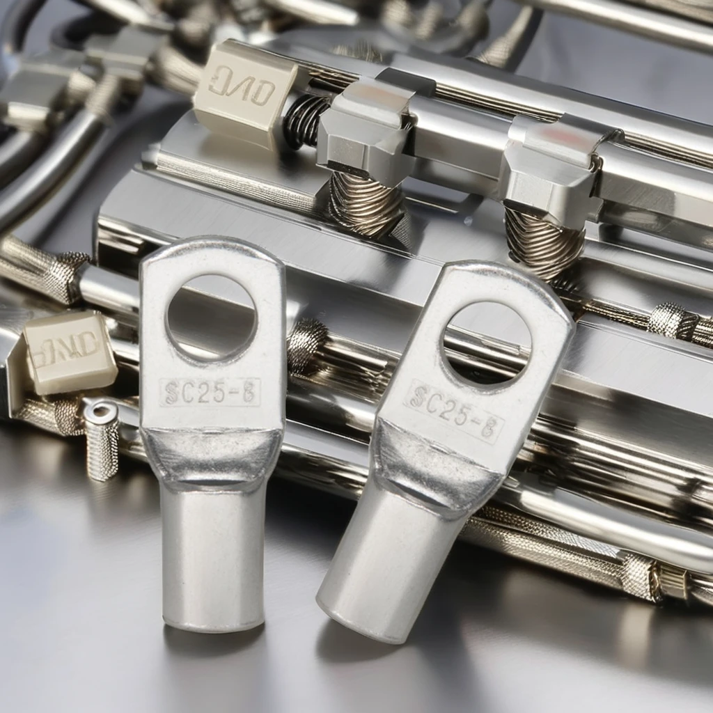Tinned Copper Lugs Ring Crimp Terminal Thickened Wire Cable Connector SC Cold Pressed Wiring Series Peephole Terminals Steel