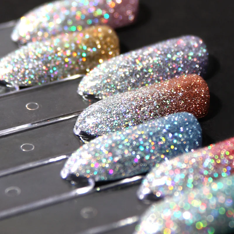 HS New Products Shiny Holographic Effect Nail Polish Private Label Laser Glitter Gel Polish