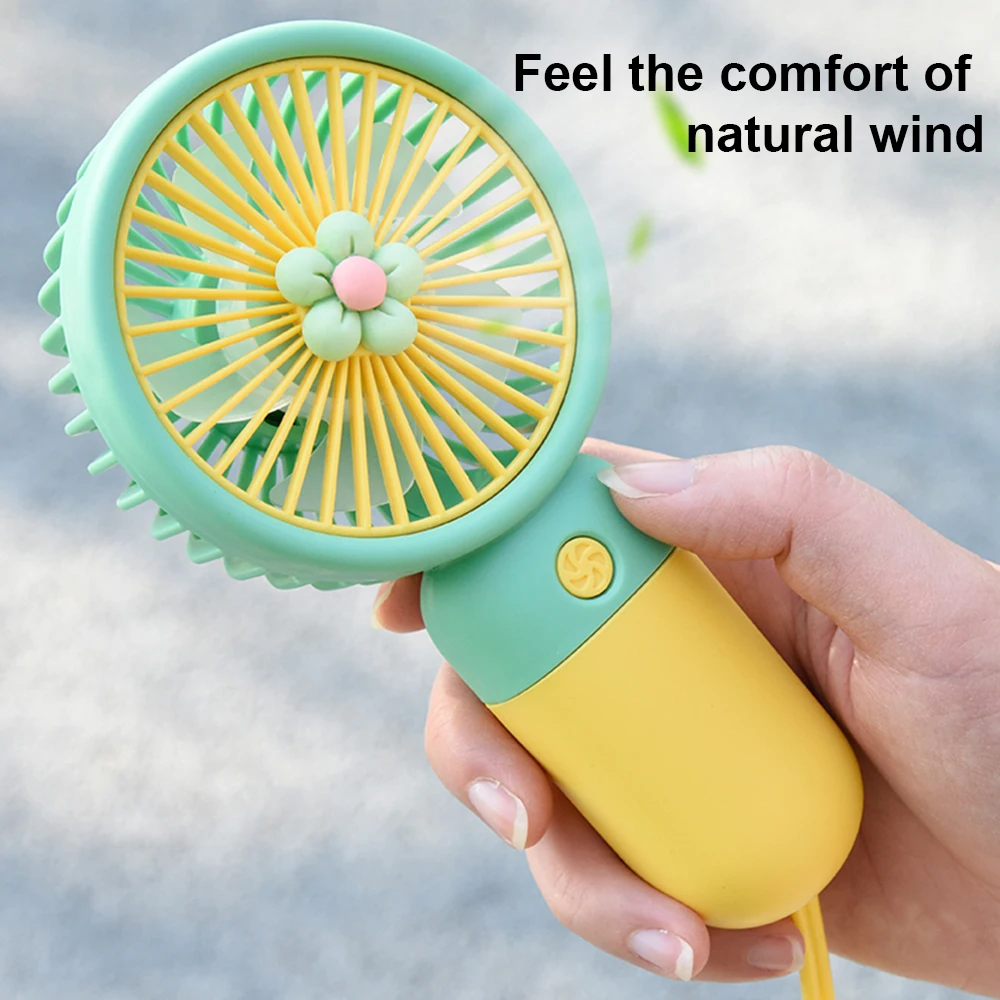 One-Button Switch Strong Wind Portable Cooling Tabletop Cute Wholesale Custom Electric MINI USB Rechargeable Handheld Fan