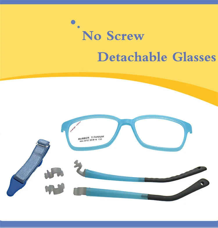 Tr90 Rubber Flexible Colorful Uv Photochromic Glasses Frames No Screw Removable Changing Colors Kids Optical Eyeglasses Frame