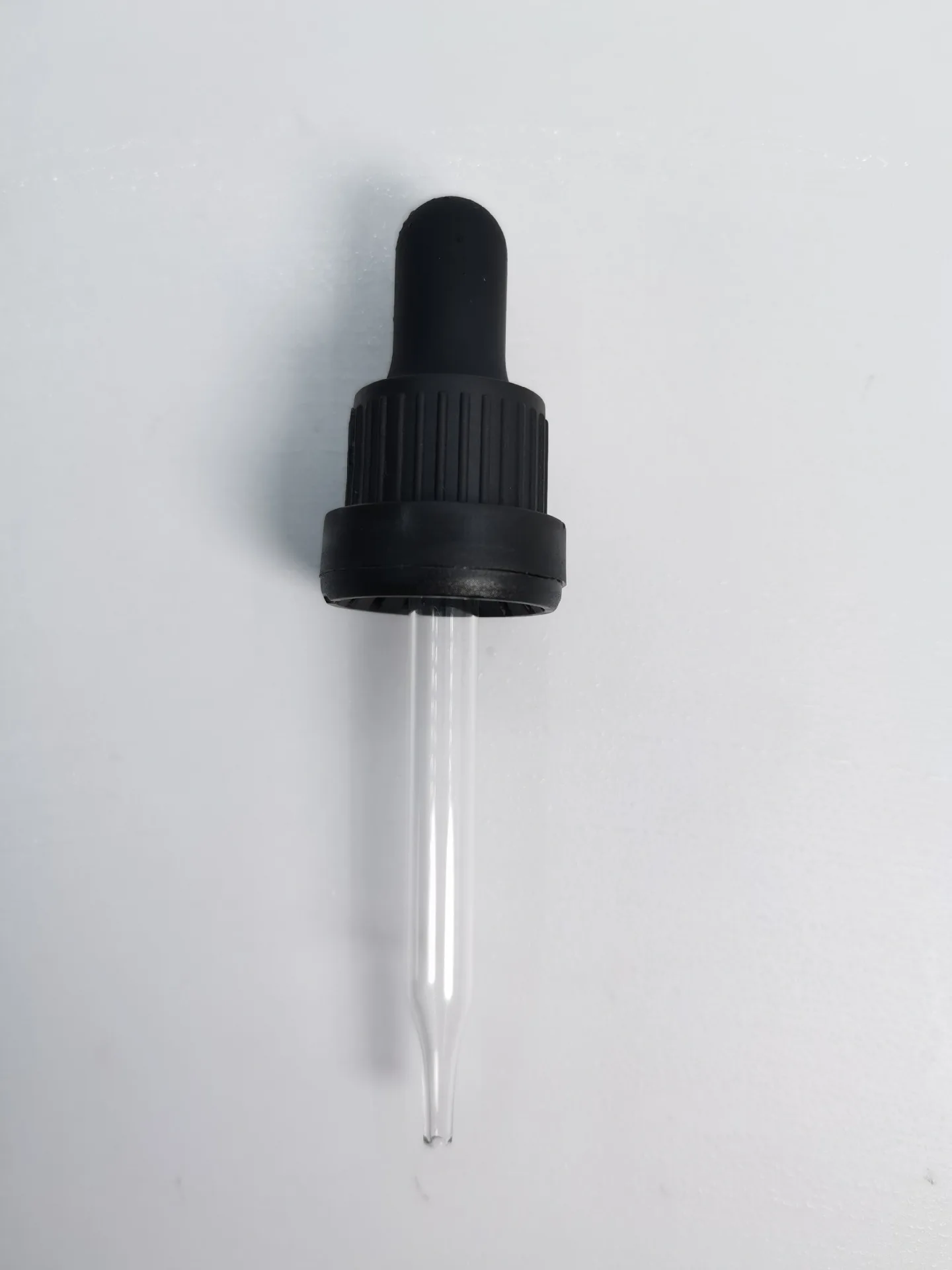 
Wholesale empty glass graduated dropper and glass pipette black cap 