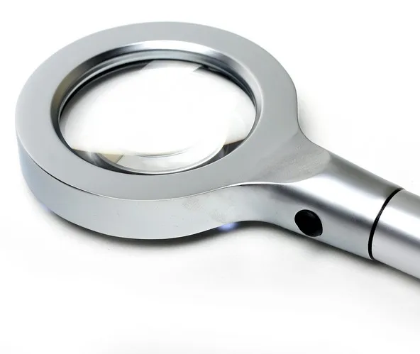 
85mm 2.5X/5X Handheld Optical Magnifier Lamp 12 LED Portable Reading Magnifier 