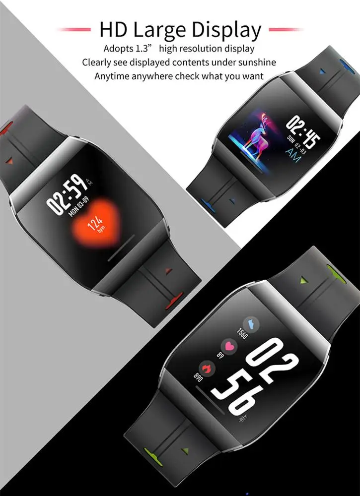 
High Quality Real Time Heart Rate Monitor Waterproof Smart Bracelet Intelligent Wristband Smart Watch With Touch Screen 
