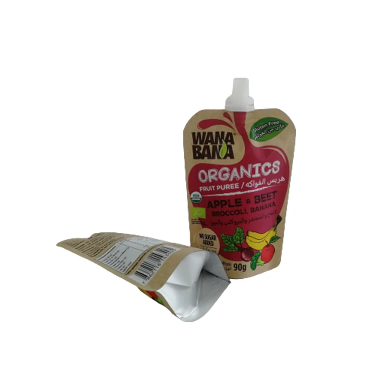 
Factory Direct Resealable Aluminum Foil Plastic Bags Stand Up Packaging Pouch With Spout 