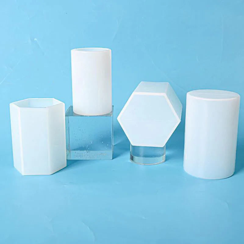 Customized 70*100mm Large 4 Sizes DIY big Epoxy Cylinder Round Hexagonal Column Silicone Resin candle Mold