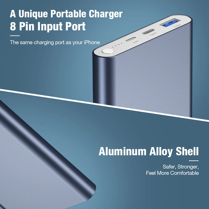 Power Bank 2022 Aluminum Outdoor 12000mah 20w Mobile Portable Power Banks For Smartphone