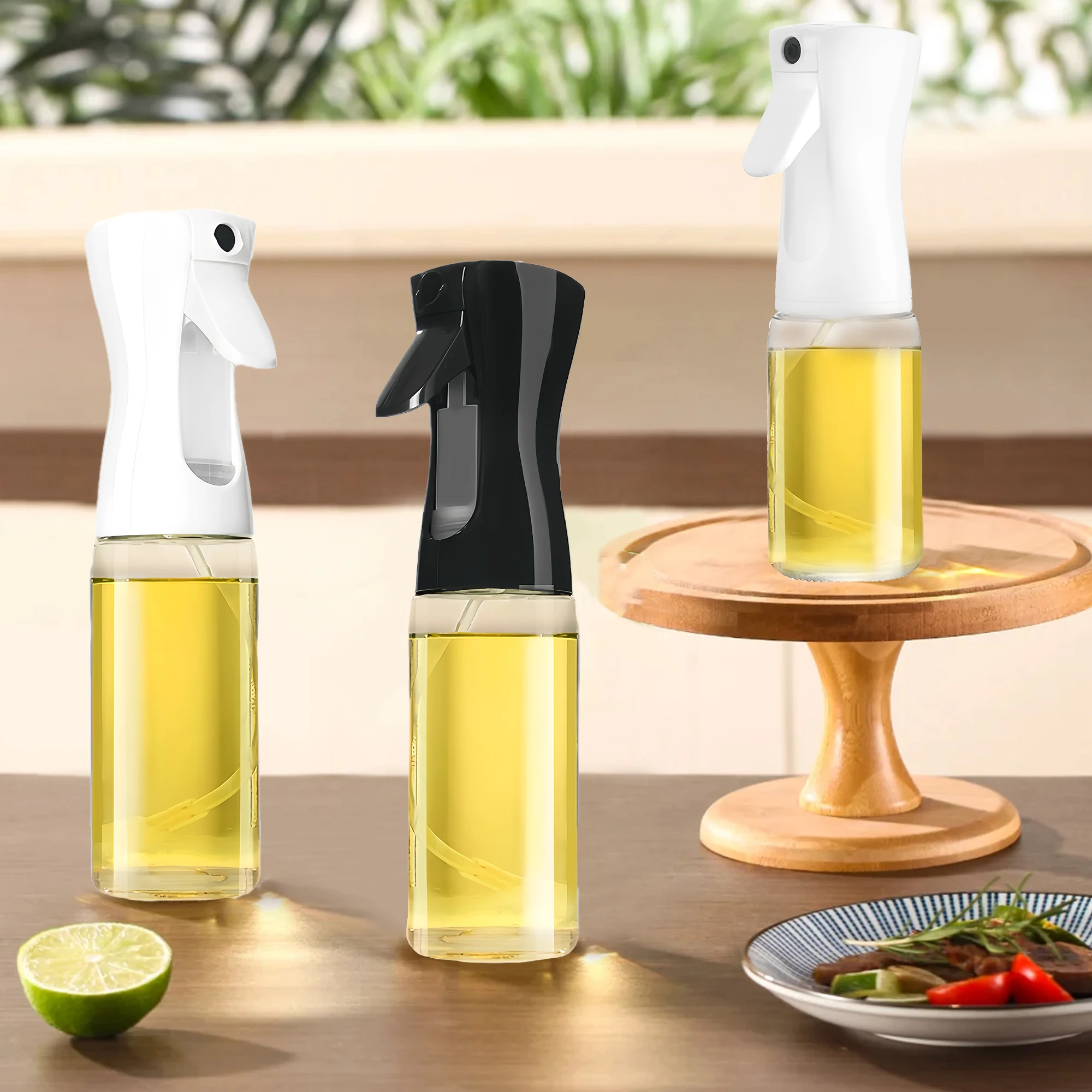 Wholesale spray bottle 200ml Glass Kitchen Cooking Container Edible Oil Dispenser Olive Oil Spray Bottle for Cooking
