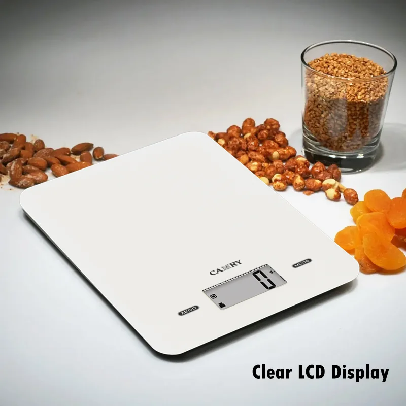 Camry Ultra Slim Home Scale 5kg Plastic Platform Backlit Lcd Smart Balance Weighing Digital Kitchen Food Scale