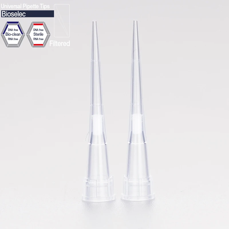 Lab Disposable Sterile low retention 20uL extended length Plastic Filter Pipette Tips