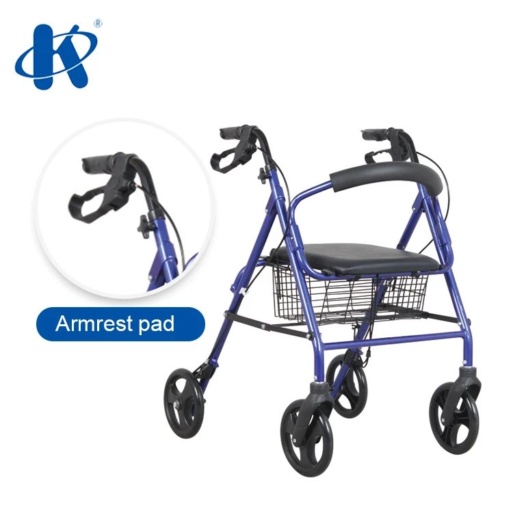 Kaiyang KY9146L Aluminum Frame 4 Wheeled Four Wheel Walker With Seat Deluxe Design Heavy Duty Rollator