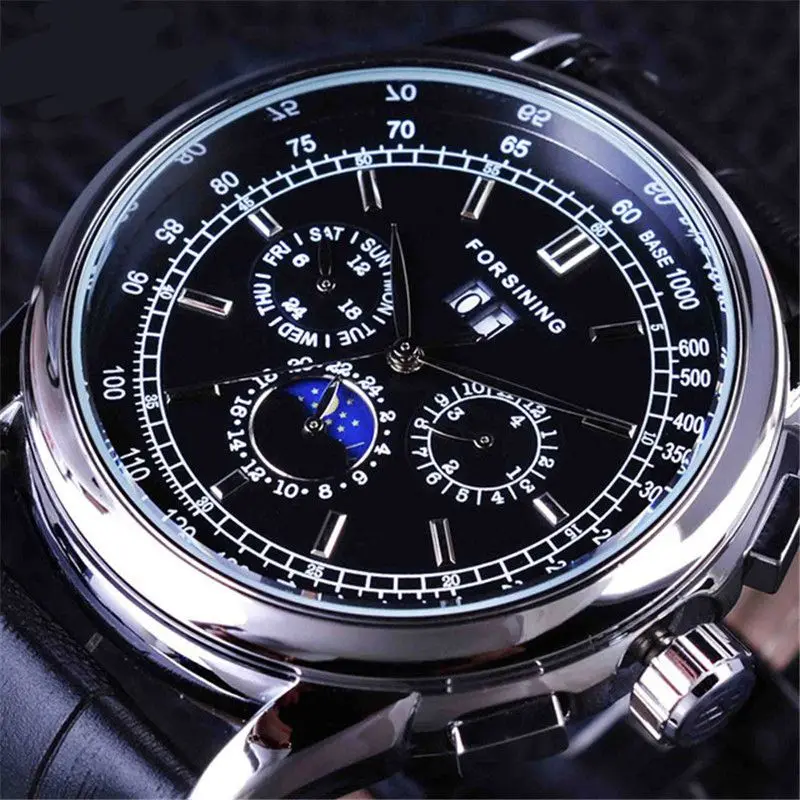 Men Watches Brand Automatic Mechanical Watch Male Genuine Leather Business Wristwatch