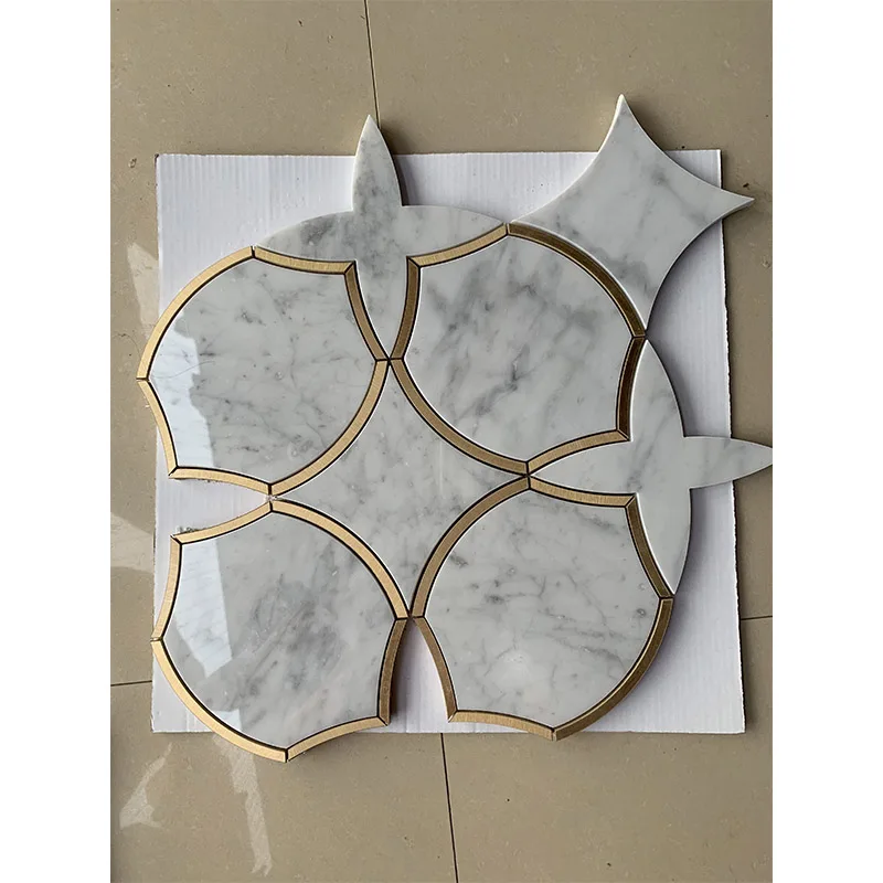 China Irregular White Marble Mosaic Bathroom Wall Tile Marble Mosaic Mosaic Marble Tile