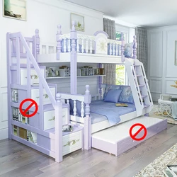 Foshan modern oak wood bunk beds kids bedroom furniture sets for boys & girls