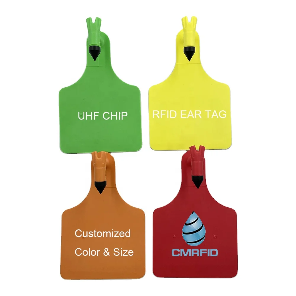 CMRFID Long Range Rfid UHF LF sheep goat pig z type ear tag custom color size print plastic tpu cattle cow ear tag for Farm use