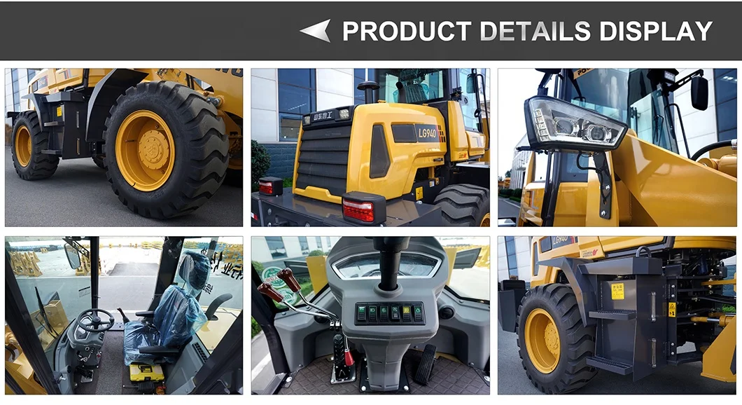 LUGONG LG940 hydraulic 1.6t 2.2t 3t woods farm equipment front agricultural diesel micro mini compact loader machine for sale