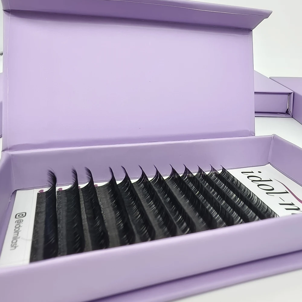 Hot Selling Wholesale Individual Fluffy Faux Mink Strip Lashes Volume Pre Made Fans Eyelashes Multiple Curl Shapes Available