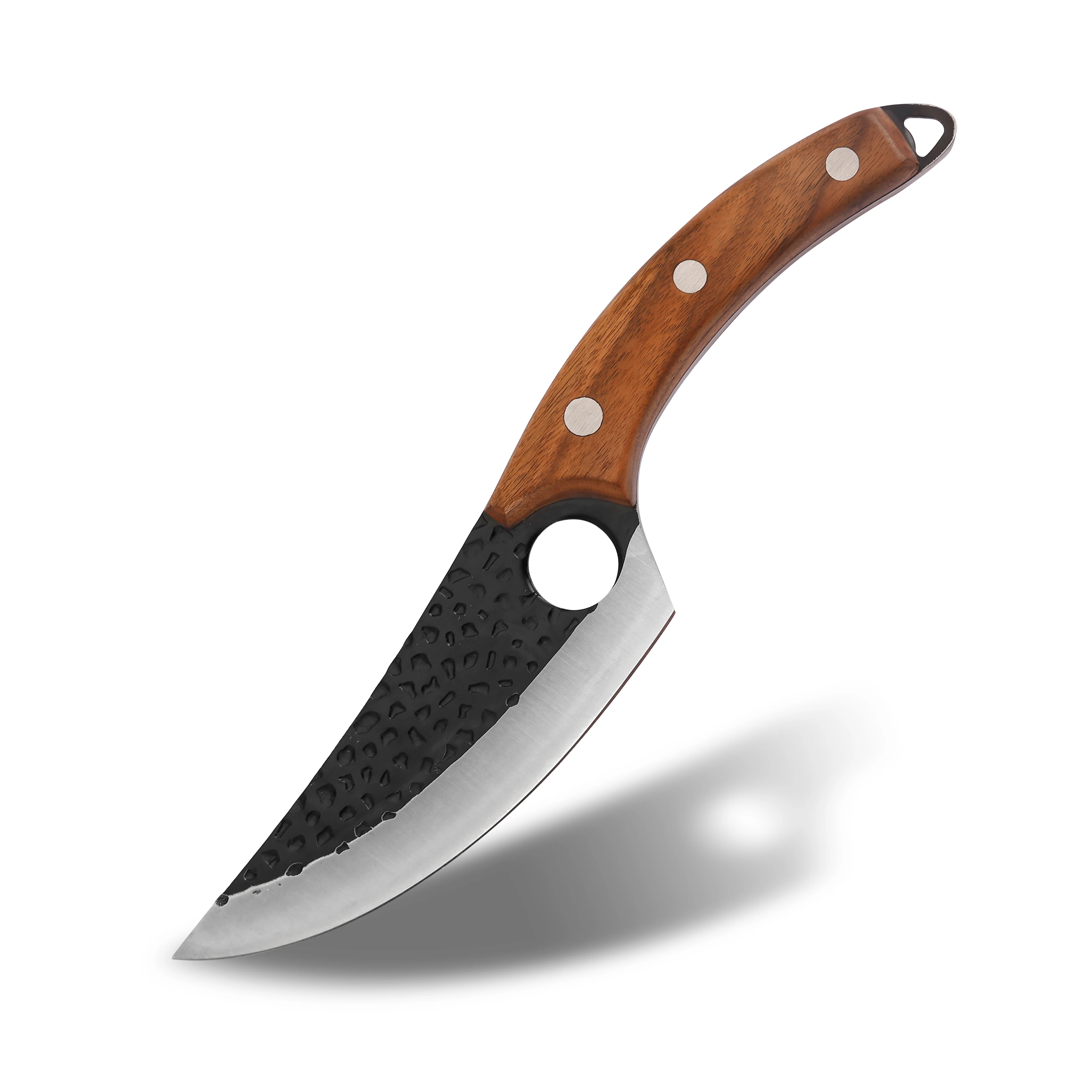 Handmade Forged Steel Full Tang Solid Wooden Handle Chef Cooking Cutting   Kitchen Slaughter Knife