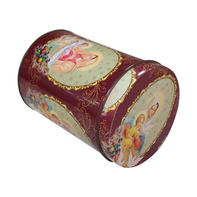 Packaging Decorative Tin Box Round Tea Leaf Box Wholesale Coffee Capacity Metal Cans