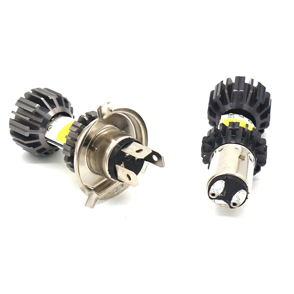H4 LED Moto H6 BA20D LED Motorcycle Headlight Bulbs 8 Sides COB White 6000K Hi Lo Lamp Scooter Accessories Fog Lights 12V