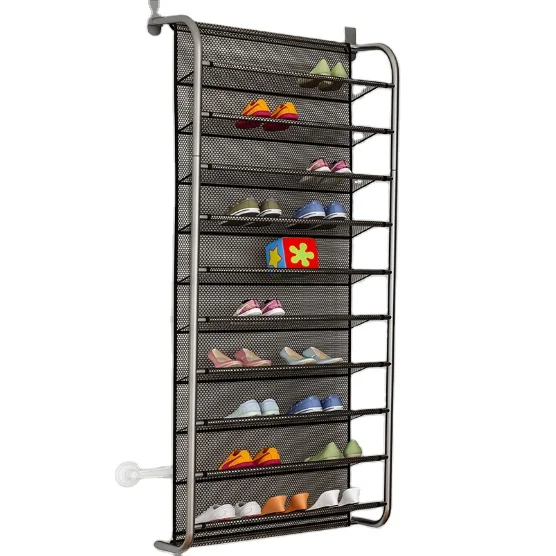 Over Door Hanging 10-layer shoe holder wall mounted iron shoe storage rack online hanging shoe rack