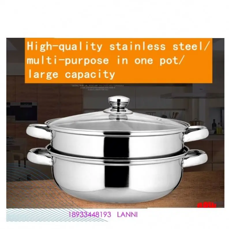 New product Chinese style stainless steel food steamer Chinese style double pot cooking
