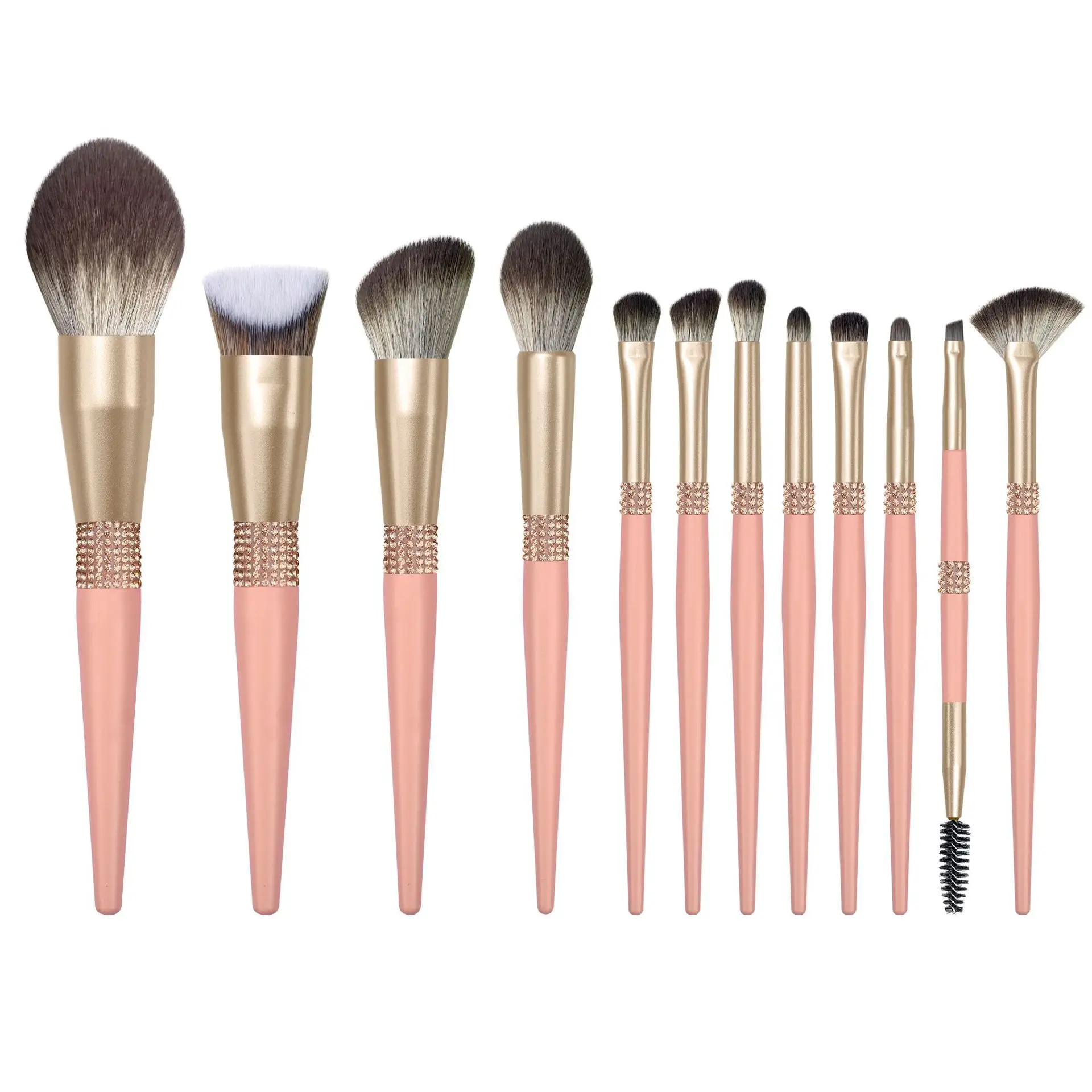 wholesale unique private label double edge brush 15pcs premium with sponge 24 pcs anime makeup brush set