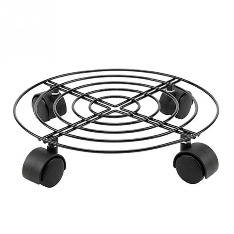 Free shipping New Iron Plant Pot Round Wheels Mover Trolley Caddy Garden Plate Metal Stand Holder Caster Plane Moving Frame