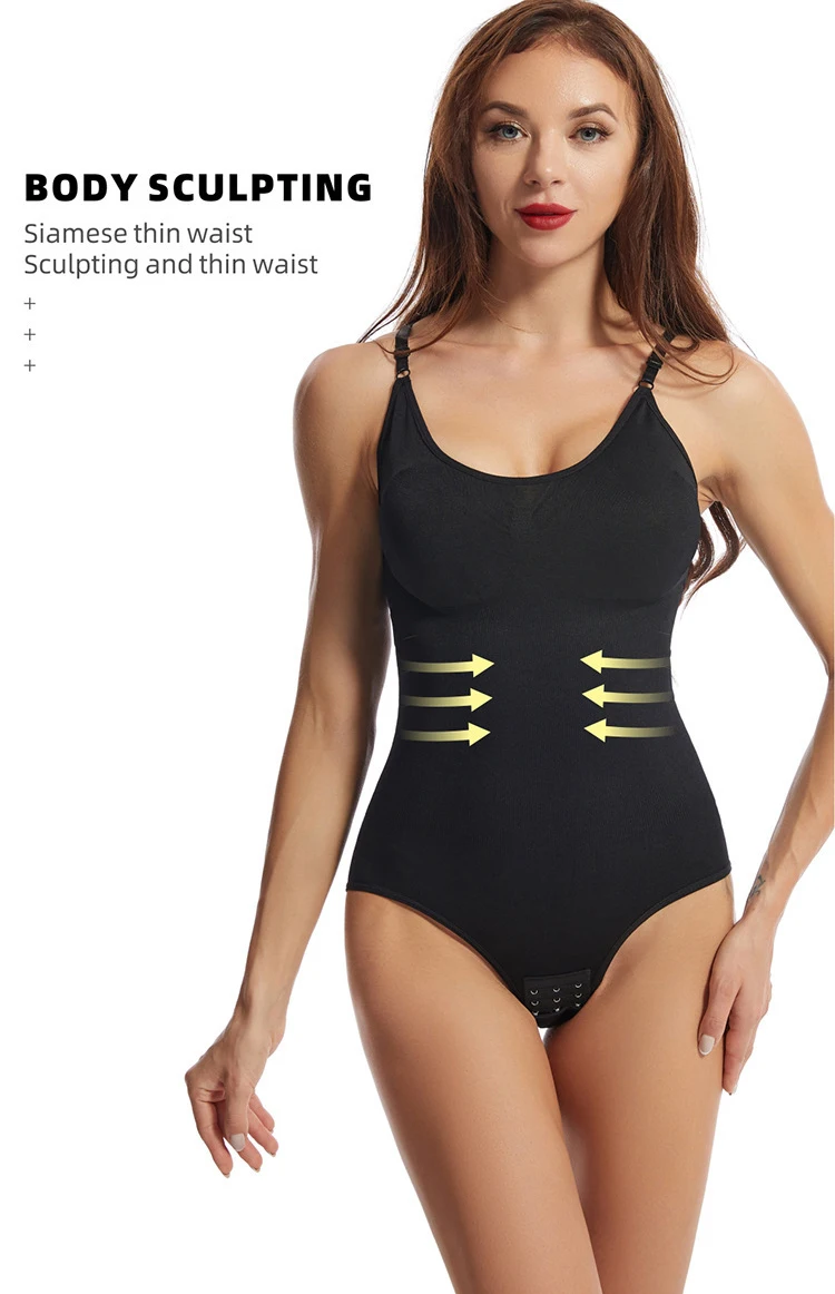 Women Open Crotch Seamless Elastic Slimming Bodysuit Waist Trainer Butt Lifter Tummy Control Body Shaper Shapewear