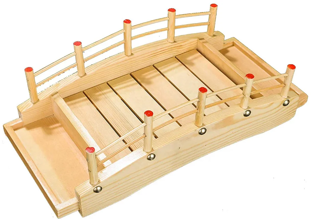 Bamboo Sushi Board Pipa Sashimi Sushi Bamboo Serving Plate Serving Boat Plate for Home or Restaurant
