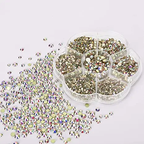 Ab Flatback Rhinestones Nail Gems Stones Glass Diamonds For Nail  Rhinestones Kit Wax Pencil Picker Tweezer Nail Art Rhinestone