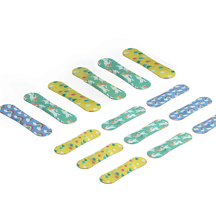 BLUENJOY Band Aid Custom Printing Kids Cartoon Plasters Adhesive Elastic Band Aid in Paper Card Sleeve