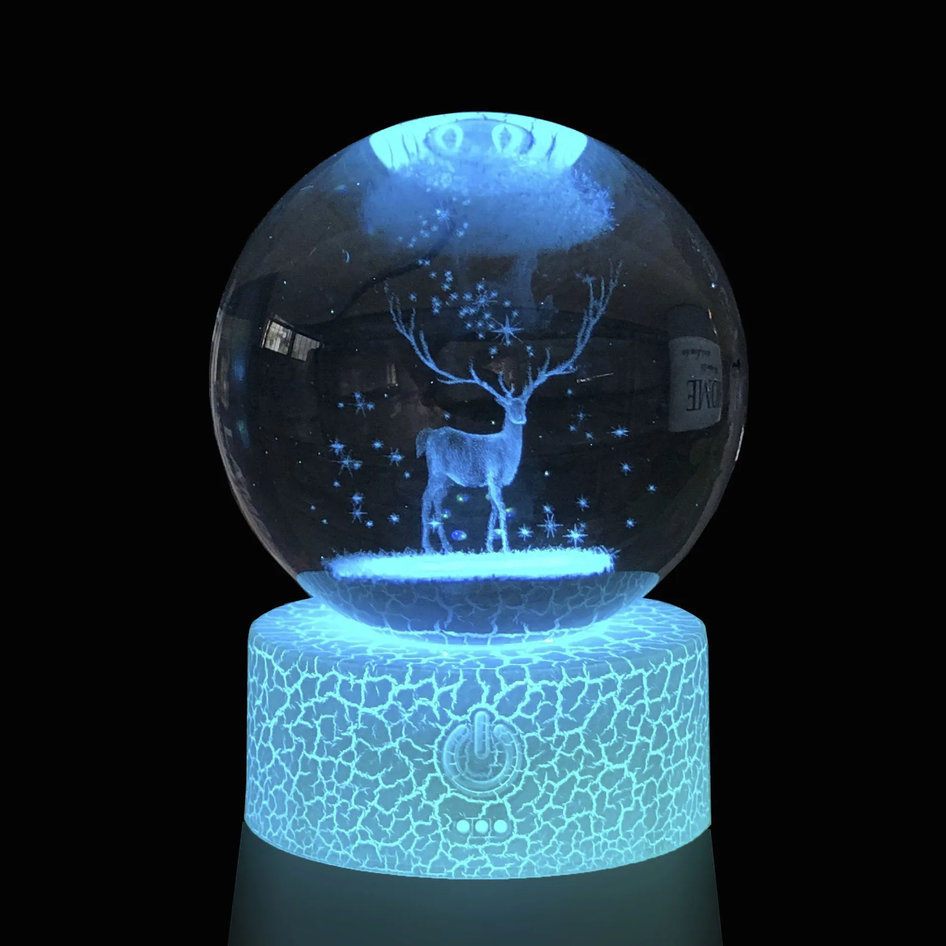 Wholesale 3d art crystal ball night lamp luminous crystal table lamp for kids birthday gift