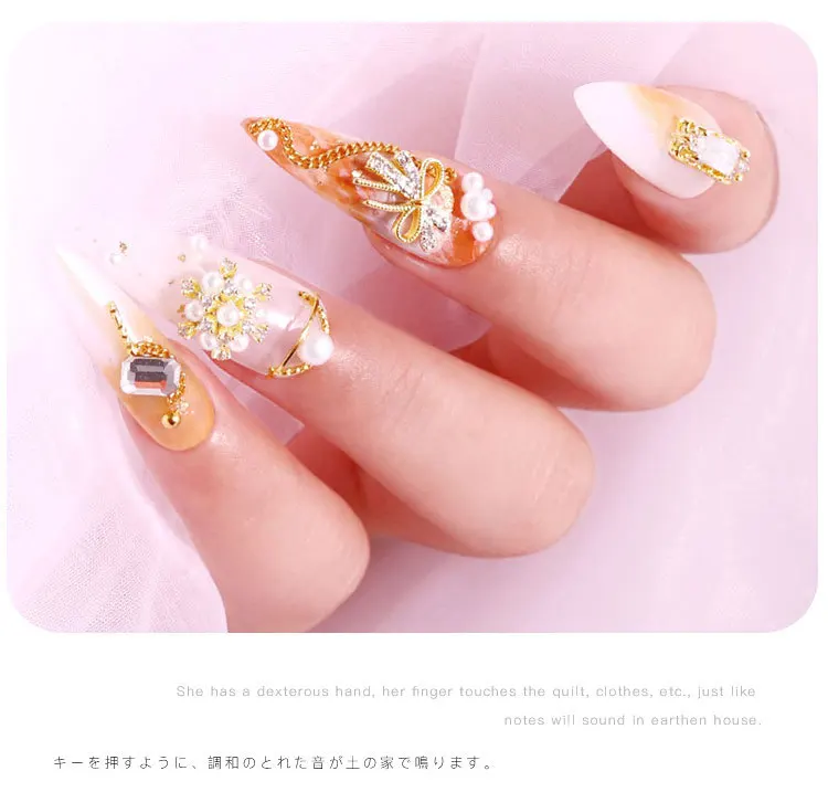 Luxurious Zircon 3D Alloy Jewelry Nailart Artificial Nails Nail art