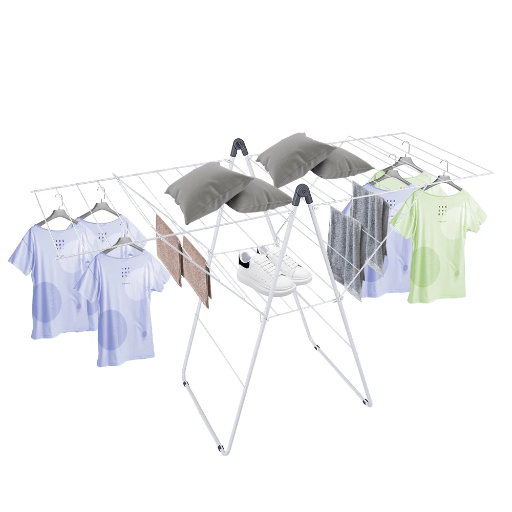 Factory Direct Winged Airer Folding Laundry Clothes Dryer Protabl Foldable Laundry Drying Rack For Air Drying Clothing