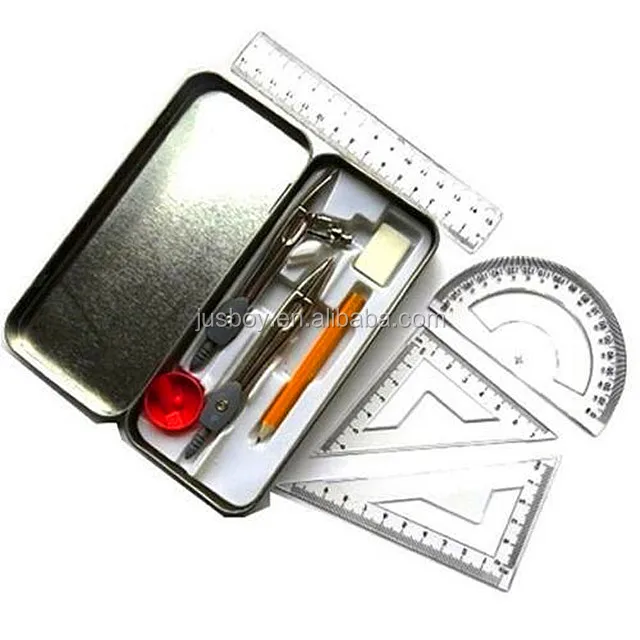 back to school stationary set,  custom geometry math set ,wholesale cheapest geometry box