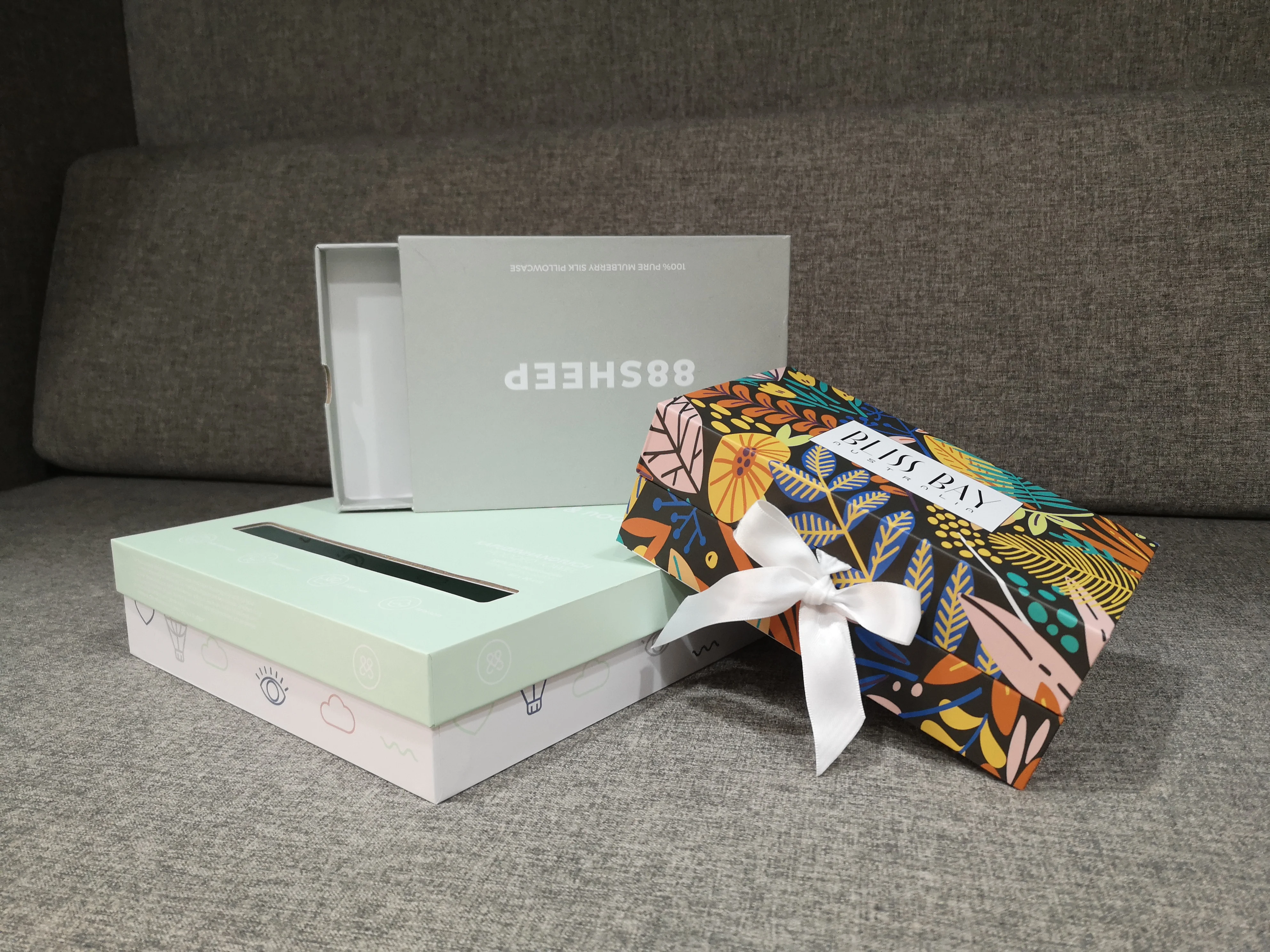 Custom Logo Rigid Gift Box Book-shaped & Drawer type Packaging Box Cardboard Paper Box with ribbon For Christmas Holiday