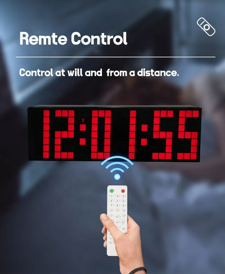 Jhering DIY Single-Face Digital Clock with Adjustable Brightness and Temperature Electric Subway Thermometer for Study Use