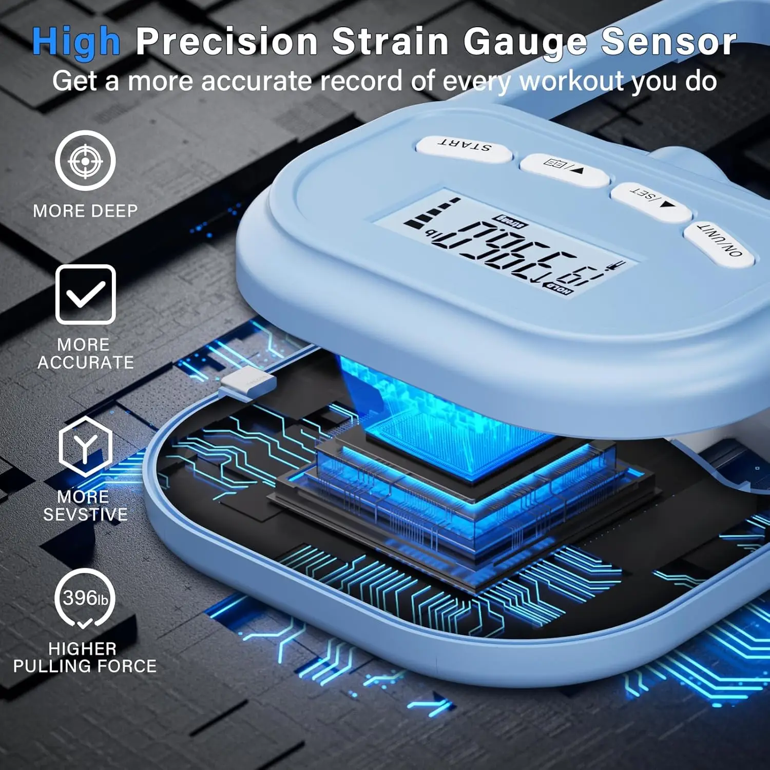 Wellshow Sport Grip Strength Digital Hand Dynamometer Grip Strength Meter LCD Hand Grip Strengthener Hand Gripper
