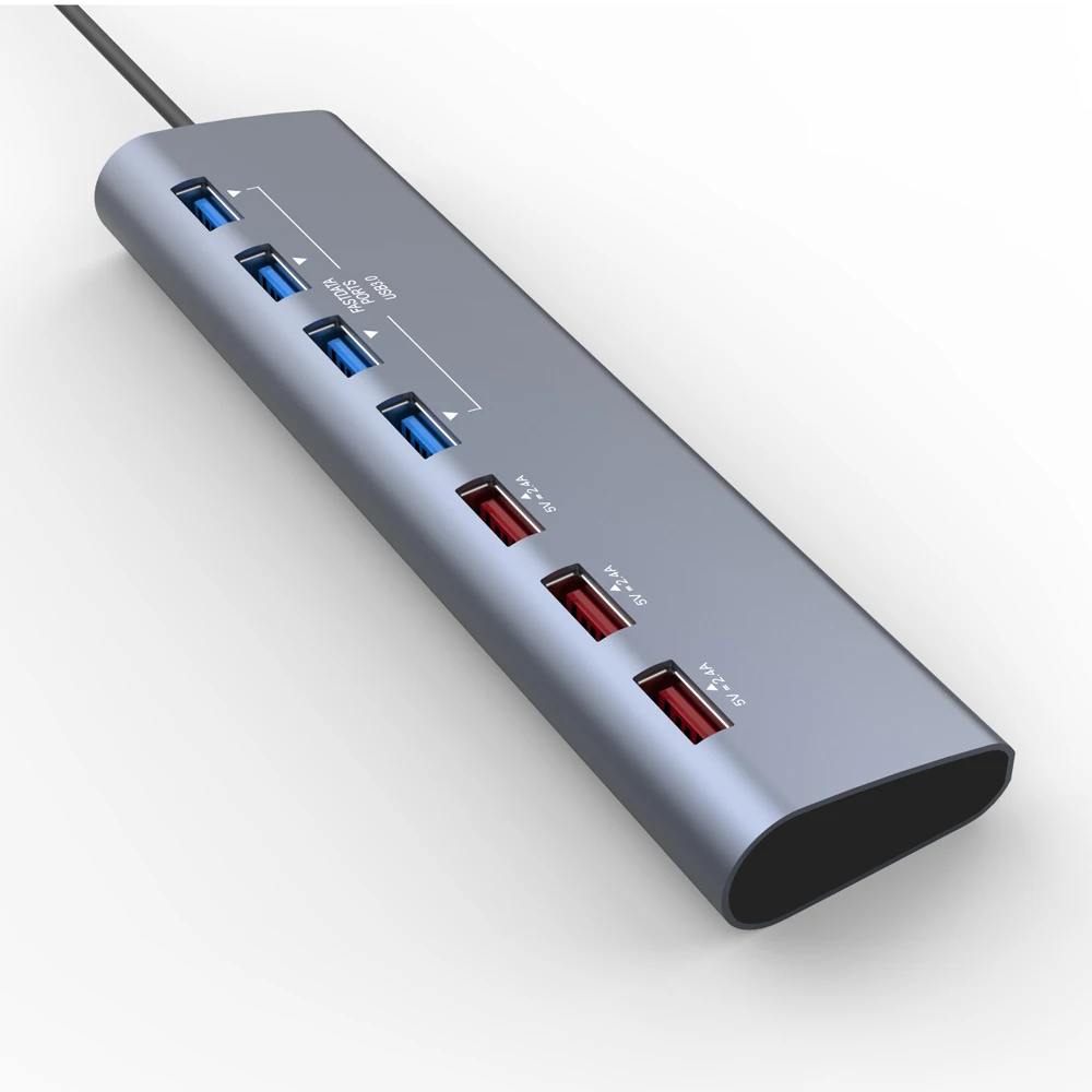 Manufacturers Direct Supply Popular 4 ports USB 3.0 Data Transmission+3 Port Fast Charging with 12V3A Power USB3.0 7 ports HUB