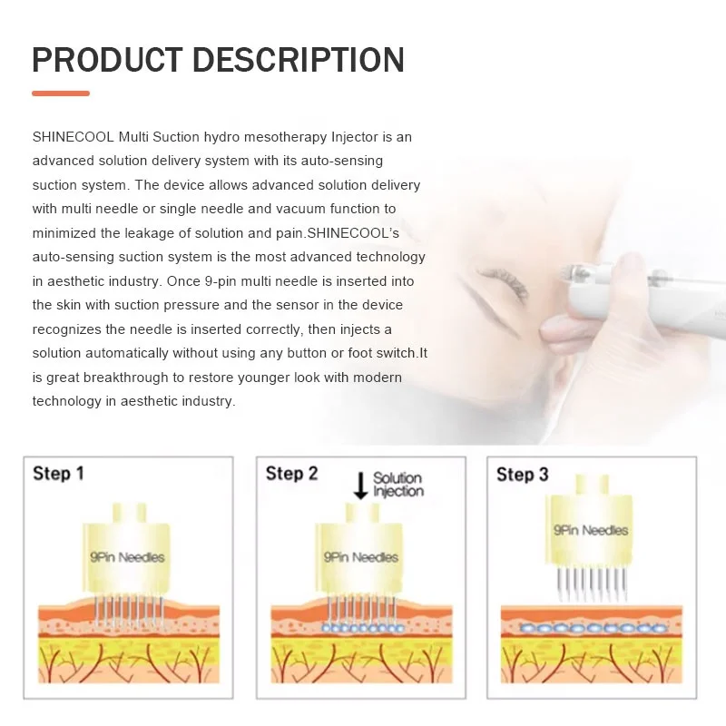 Salon beauty pro face lift microneedle hair meso therapy injector needles mesotherapy injection gun machine