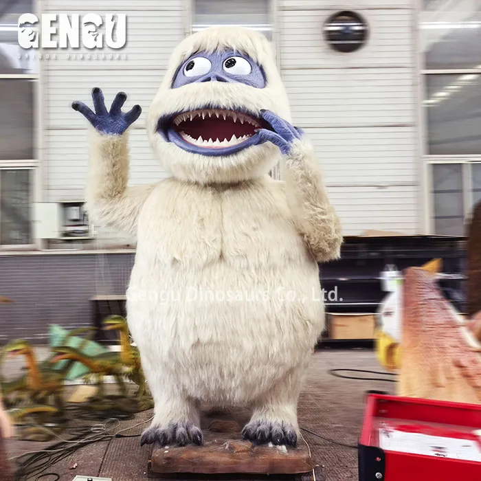 White Monster Model Artificial Animatronic Robot Yeti Statue Indoor Metal Indoor/Shopping Mall/Kindergarten/Public/Airport