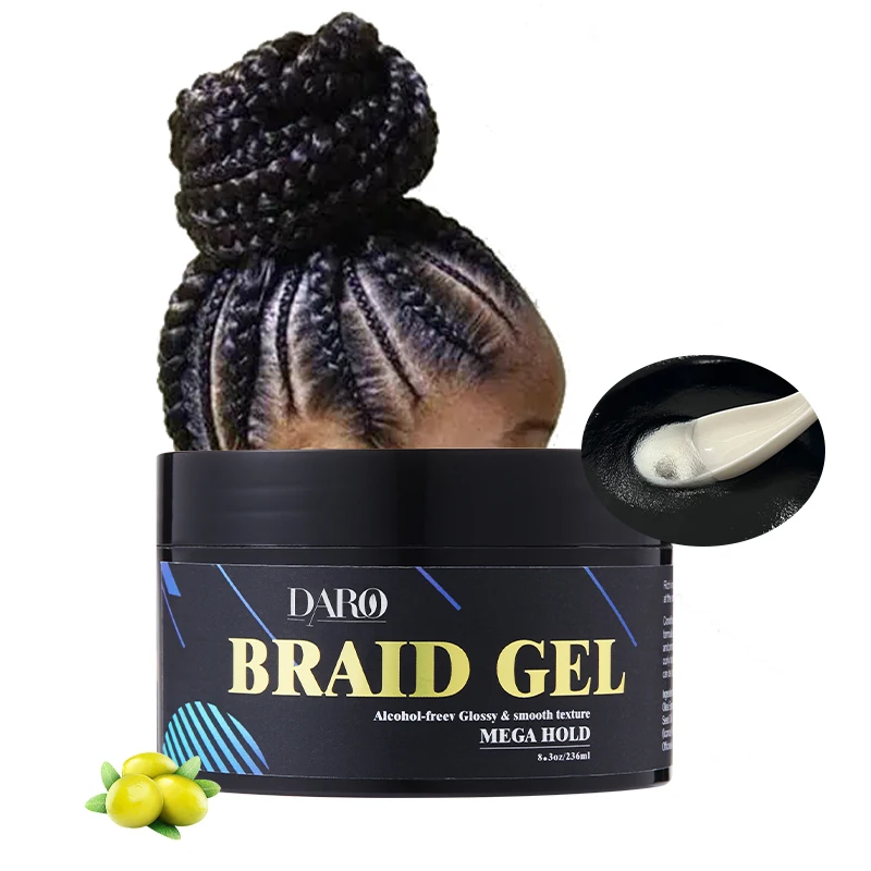 Braid gel Private label edge control vendors curl hair wax extreme hold braiding gel loc n twist shine braid gel