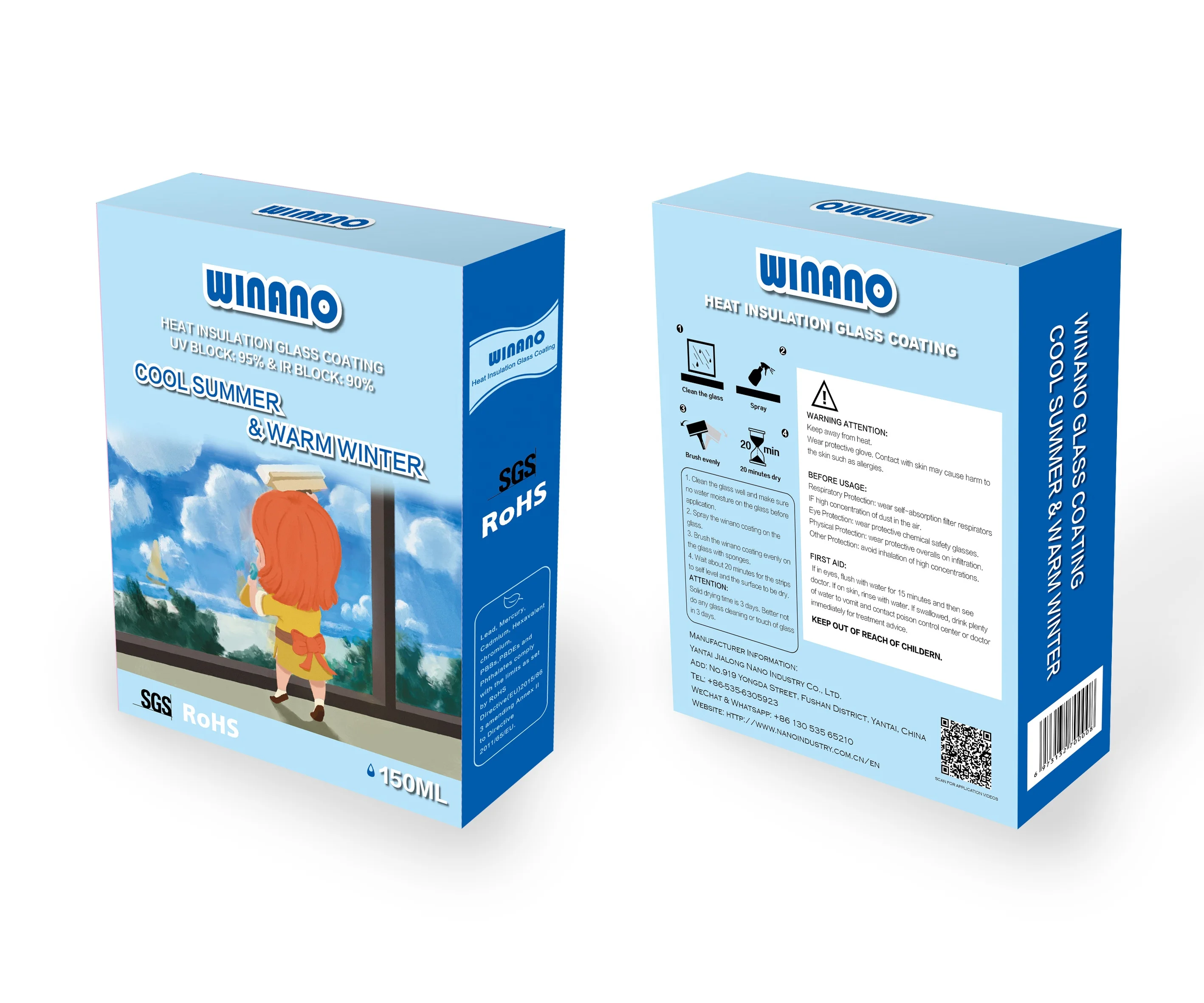 WINANO теплоизоляционное покрытие для стекла DIY Набор для распыления